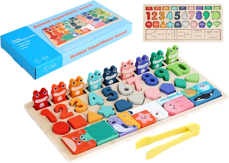 Tabla educativa Ranas 4 en 1 – aprendizaje de los números