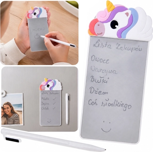 Bloc de notas magnético para nevera unicornio con stylus para escribir