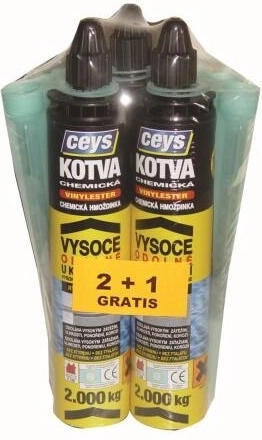Anclaje químico viniléster 300 ml 2+1 gratis
