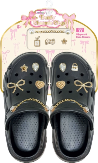 Sandalias infantiles Delux negras con accesorios, talla 37–38