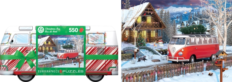 EUROGRAPHICS puzle en caja metálica autobús navideño Volkswagen 550 piezas