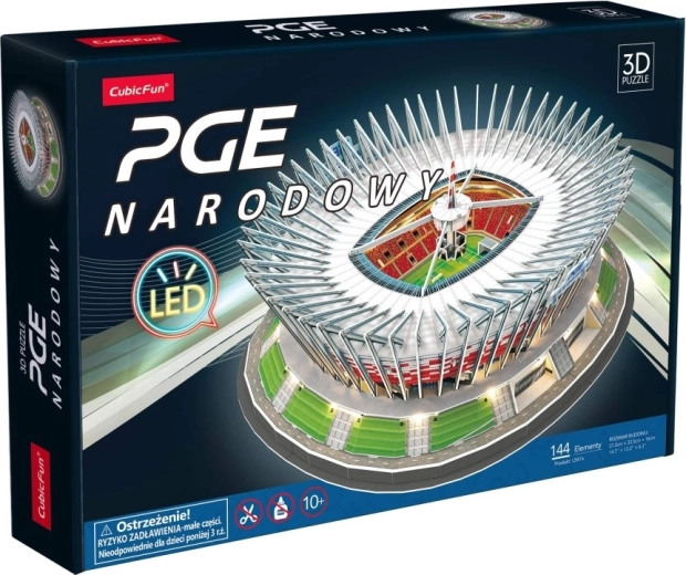 Puzle 3D del estadio PGE Narodowy con iluminación LED