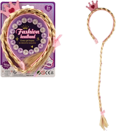 Diadema de princesa con trenza rubia de 65 cm