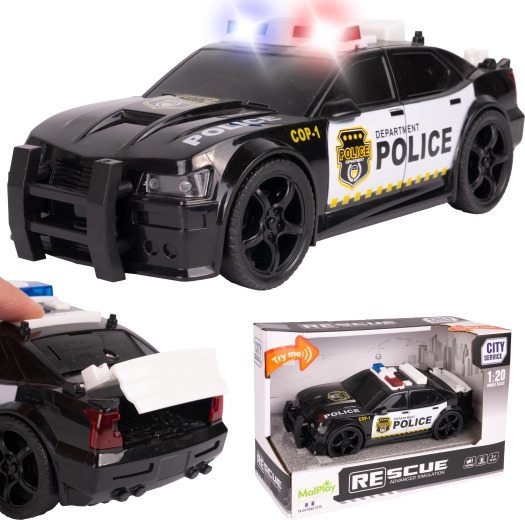 Coche de policía 1:20 con luz y sonido