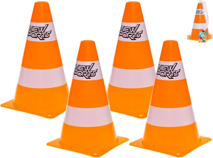 Juego de conos de tráfico de plástico de 24 cm (4 uds.)