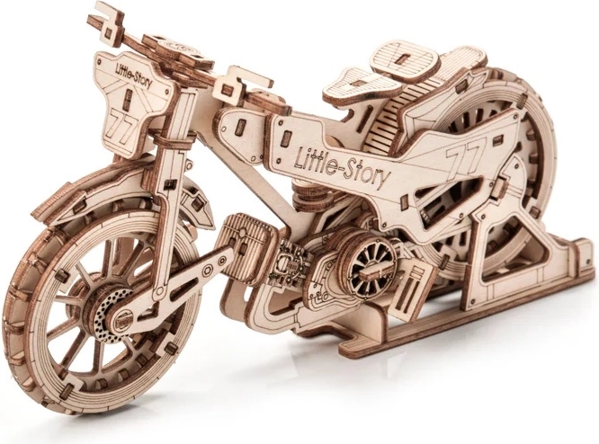 Modelo de motocicleta de madera detallado