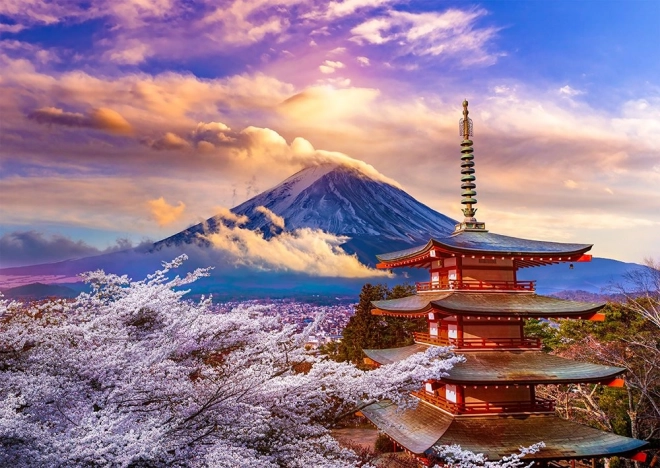 Puzzle Monte Fuji en primavera, Japón – 1000 piezas