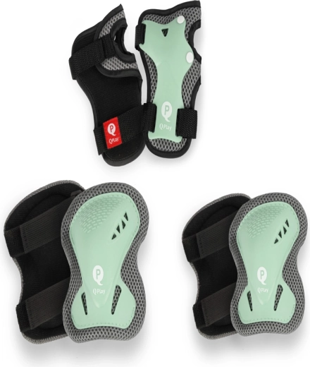 Protectores infantiles QPLAY jade green, talla S (3–5 años)