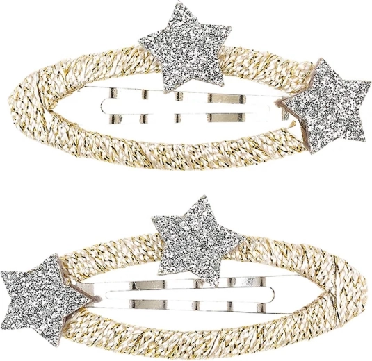 ¡Souza! pinzas para el cabello Zinzi con estrellitas, plateadas - 2 uds.