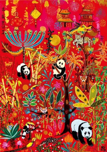 Puzzle de pandas 1000 piezas MAGNOLIA