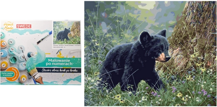 Pintura por números – oso marrón