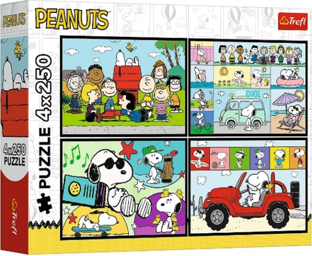 Puzle Peanuts – Aventura de cacahuetes 4x250 piezas