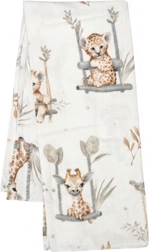 Pañal de franela con estampado New Baby Zoo beige