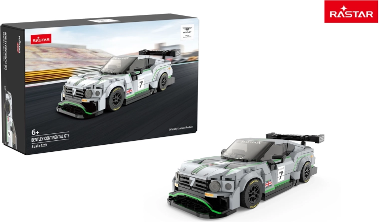 Rastar set de construcción coche Bentley Continental GT3 gris 1:29