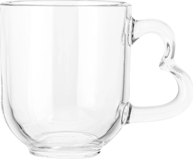 Taza de vidrio Altom Design con asa en forma de corazón 310 ml