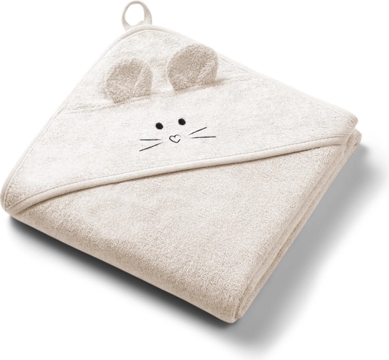 Toalla de bambú con capucha Babyono super soft light beige 100 × 100 cm