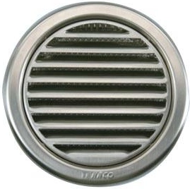 Rejilla de ventilación con malla, diámetro 110 mm, acero inoxidable