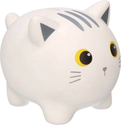 Hucha grande de gato blanco