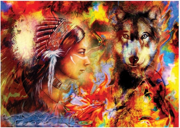 Puzzle Chica y Lobo de 1500 piezas
