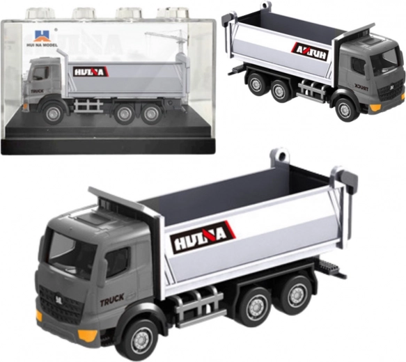 Modelo metálico coleccionable de volquete HUINA 1:80 plateado