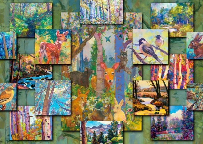 Puzle Collage del bosque 1000 piezas