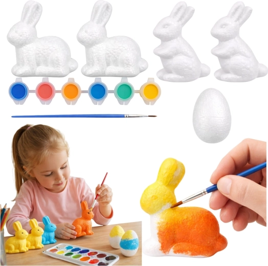 Set creativo para pintar adornos de Pascua de poliestireno