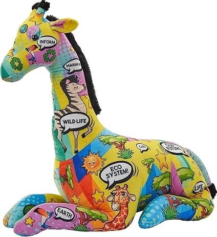 Jirafa de peluche con mensaje ecológico 76 cm