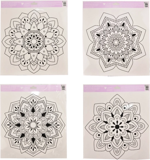 Lámina para ventana para colorear mandala 30 × 34 cm (4 variantes)