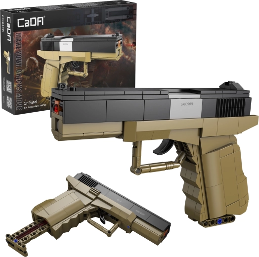 Kit de construcción CADA pistola 17 con proyectiles disparables, 338 piezas