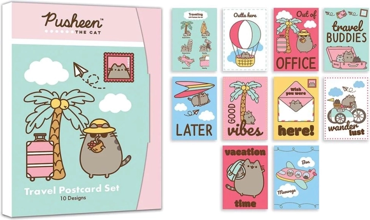 Set de postales Pusheen – 10 unidades en caja de regalo