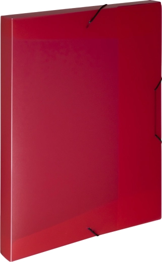 Caja de plástico A4 con goma elástica, roja