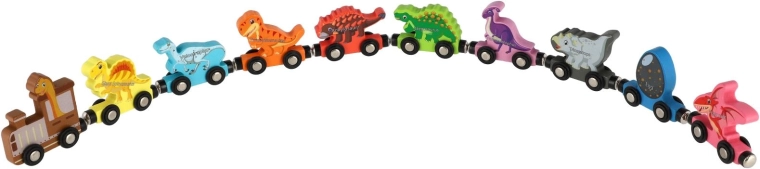 Coloridos dinosaurios sobre ruedas