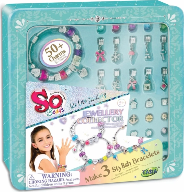 So Beads pulseras con colgantes en una lata – kit creativo para hacer joyas
