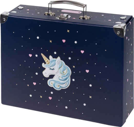 Maletín escolar plegable Baagl Unicorn Gold con herrajes