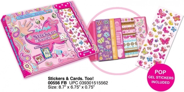 Set de pegatinas y tarjetas Mariposas