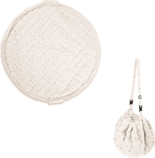 Play&Go Noomad suave: manta de juego orgánica y saco para juguetes Moon