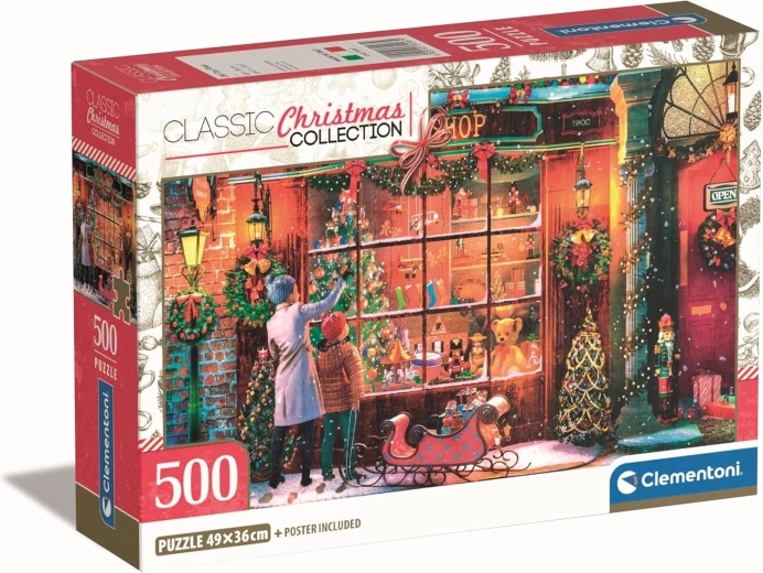 Puzzle colección navideña: antigua tienda navideña 500 piezas CLEMENTONI