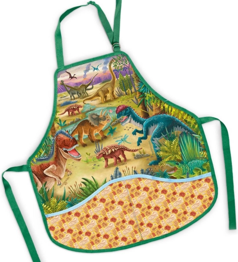 Delantal infantil para educación artística dinosaurios 50 × 55 cm - 1 pieza