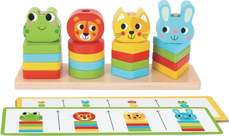 Juego de apilamiento de madera Amigos animales 2Kids