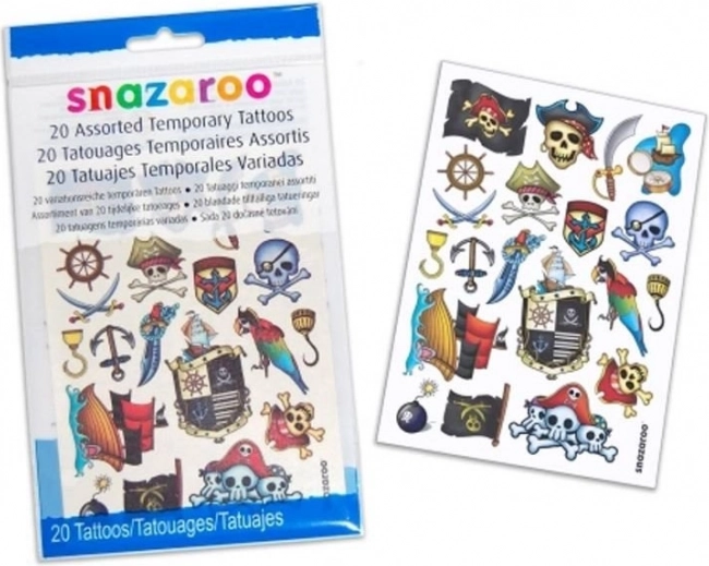 Tatuajes temporales Snazaroo Adventure – 20 diseños