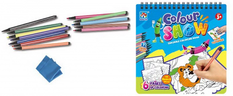 Libro para colorear borrable con 6 imágenes