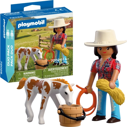 Playmobil Duo Pack vaquera con potro y accesorios