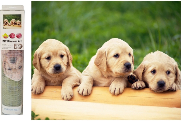 Mosaico de diamantes Perritos labradores - 1 pieza