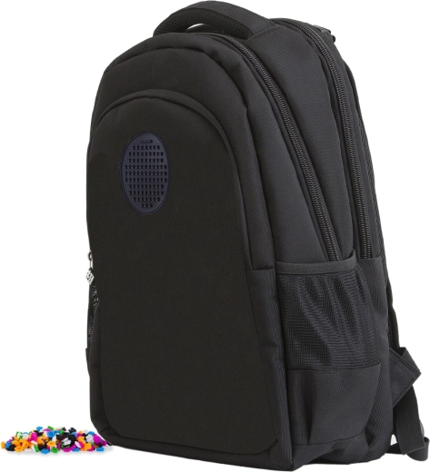 PIXIE CREW mochila escolar negra con panel pequeño