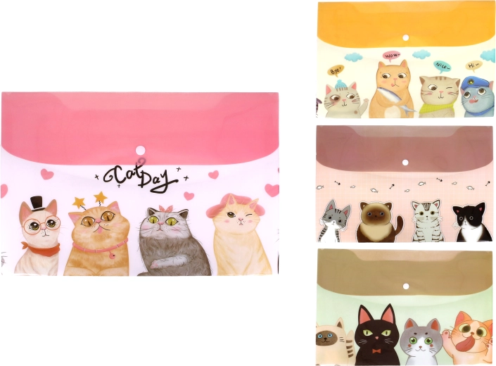 Carpeta con broche 26 × 36 cm Gatos