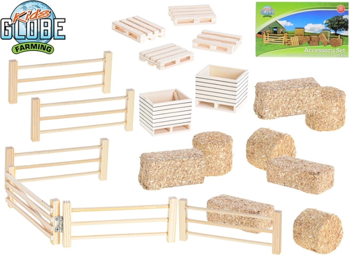 Set de accesorios para granja 1:32 KIDS GLOBE FARMING, 19 piezas