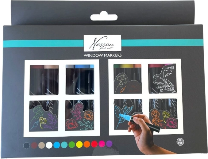 Rotuladores de tiza para ventanas GRAFIX – set de 12 colores