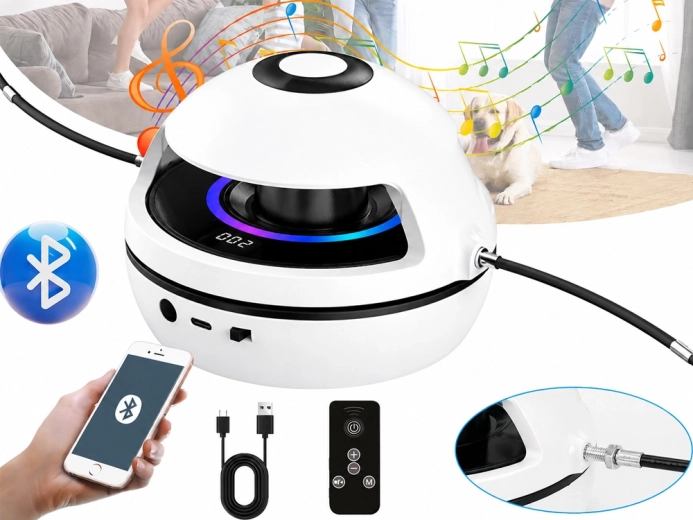 Música por Bluetooth, efectos de luz y batería recargable