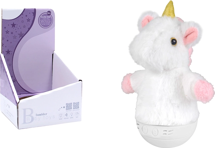 Muñeco para dormir con luz y música unicornio