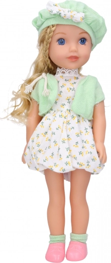 Muñeca con sonidos 36 cm con bolso y gorro